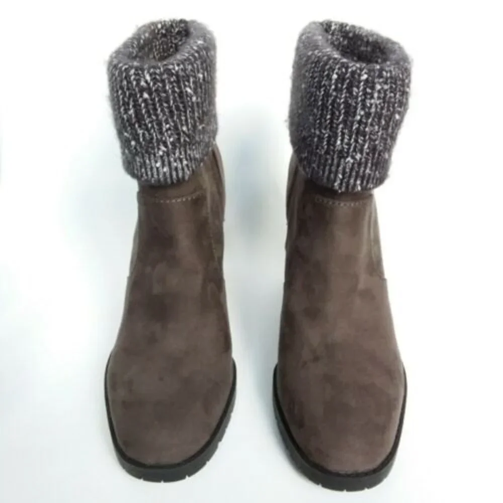 Circus Sam Edelman Carter Faux Suede Sweater Top Boots 10